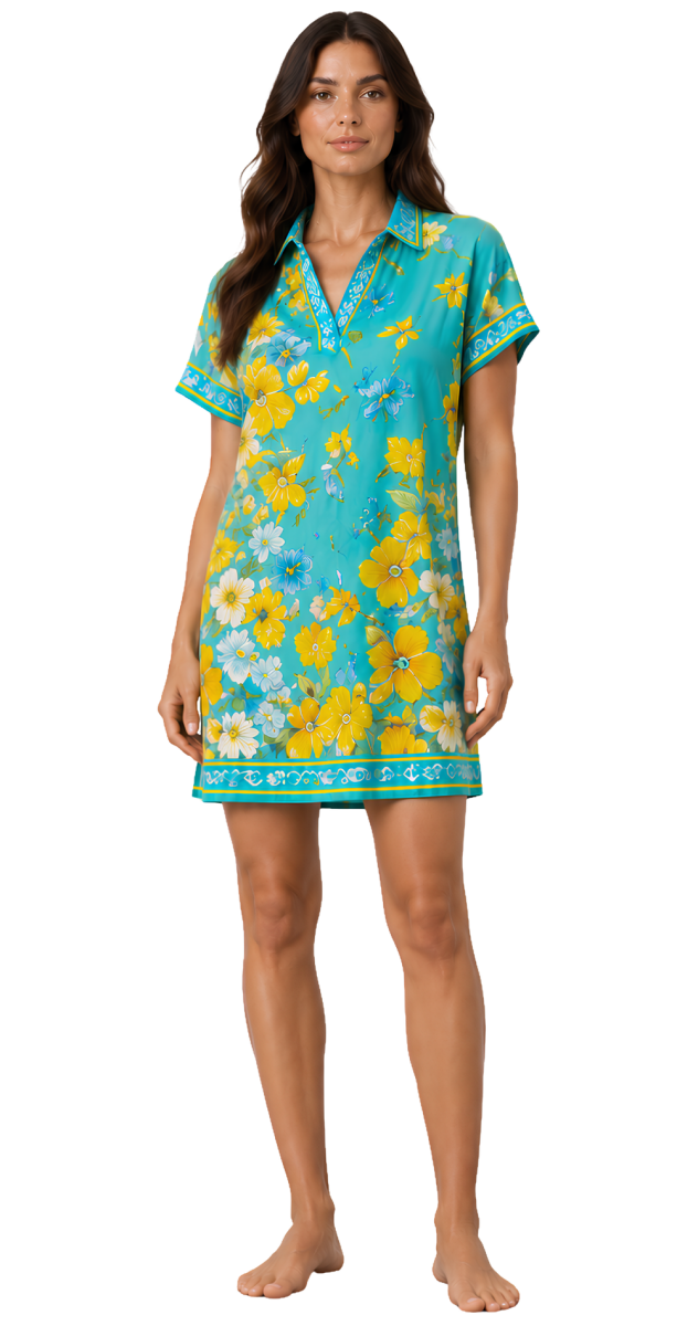 Limone Floral Cotton Shirt Dress - Bare Essentials