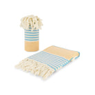 Linia Blue and Yellow Organic Turkish Beach Towel - Bare Essentials