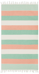 Linia Green & Orange Organic Turkish Beach Towel - Bare Essentials