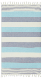Linia Navy & Blue Organic Turkish Beach Towel - Bare Essentials