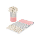 Linia Navy & Red Organic Turkish Beach Towel - Bare Essentials