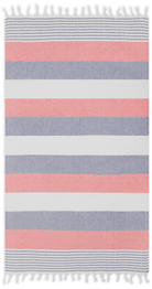 Linia Navy & Red Organic Turkish Beach Towel - Bare Essentials