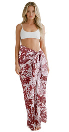 Maroon Flowers Chiffon Wrap - Bare Essentials