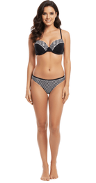Mesh Up Plunged U/W (C/D & DD/E) & Hipster Pant - Black - Bare Essentials