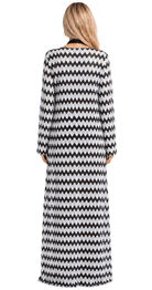 Midnight Chevron Long Beach Cover-Up Kimono - Bare Essentials