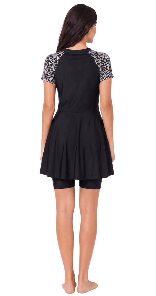 Noir Mosaic Swim Dress - Bare Essentials