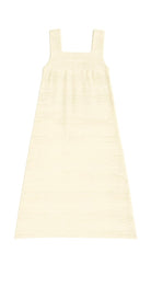 Off White Sleeveless Textured Midi Dress - Bare Essentials