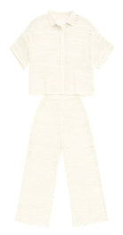 Off White Textured Two Piece Set - Bare Essentials