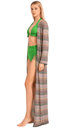 Olive Mist Long Beach Cover-Up Kimono - Bare Essentials