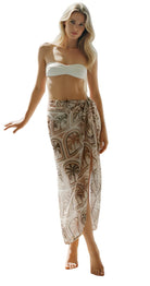 Palms Chiffon Mesh Wrap (Brick) - Bare Essentials