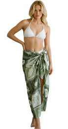 Palms Chiffon Mesh Wrap (Olive Green) - Bare Essentials