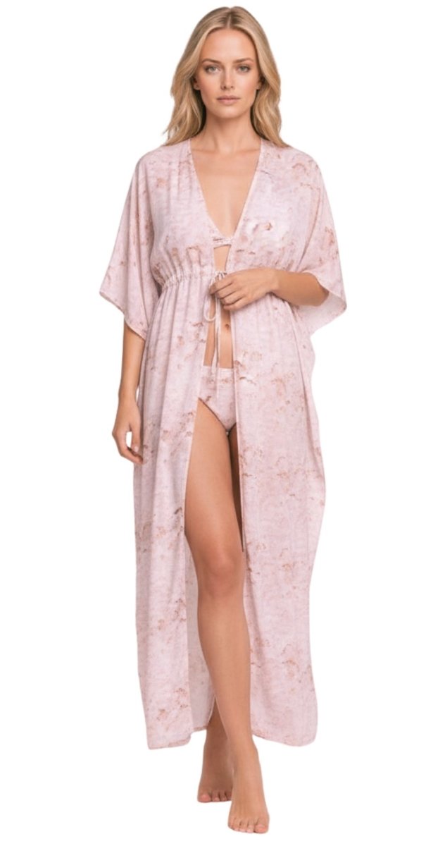 Pink Flamingo Print Kaftan Dress - Bare Essentials