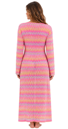 Pink Paradise Long Beach Cover-Up Kimono - Bare Essentials