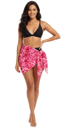red floral bikini sarong short beach wrap cover up resortwear Dubai