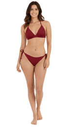 Moontide Retro Deco Booster Triangle Bikini Maroon Push Up Swimwear Dubai Bare Essentials