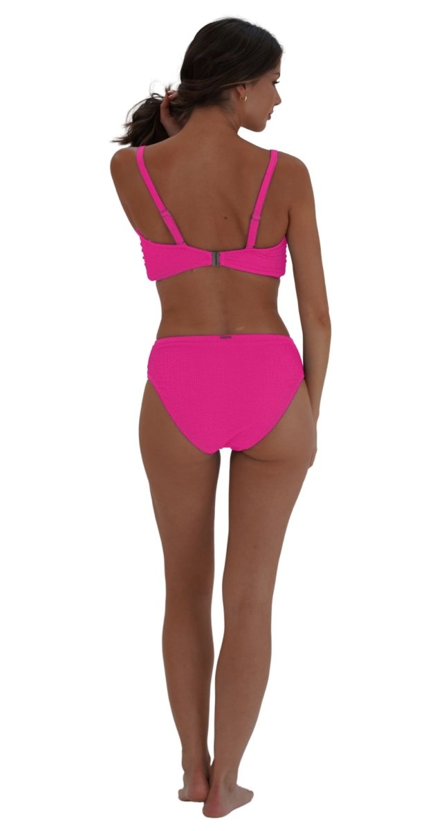 Retro Deco U/W Bandeau - DD/E cup & Midrise Pant - Hot Pink - Bare Essentials