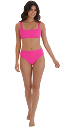 Moontide Retro Deco Square Neck Bikini F/G Hot Pink fuller bust swimwear Dubai Bare Essentials