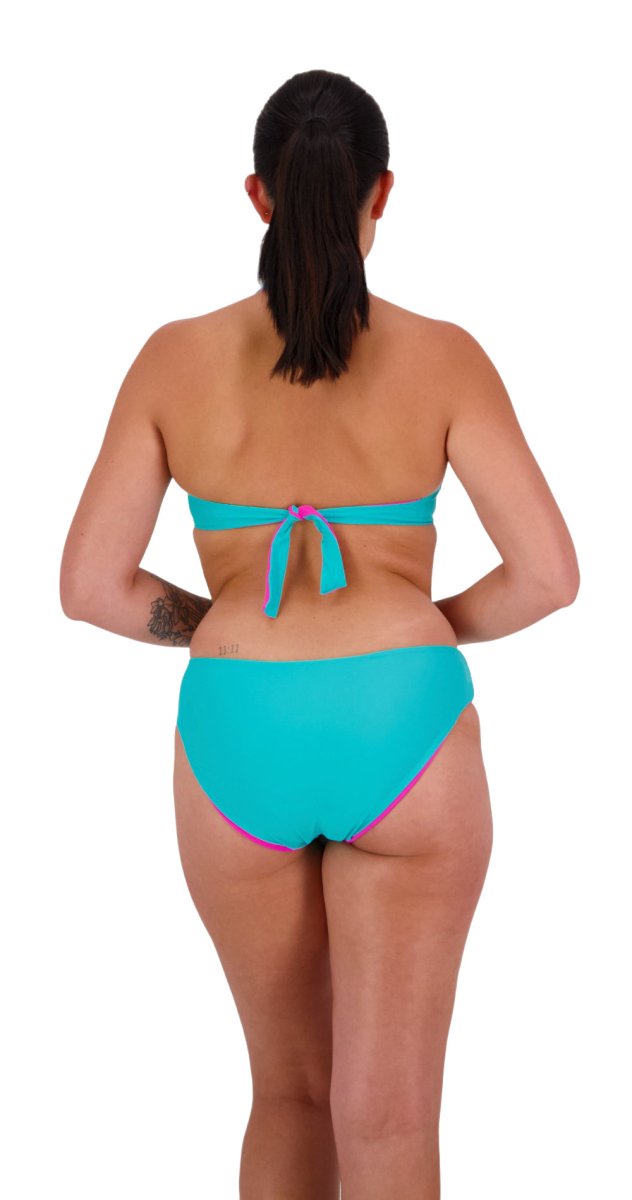 Reversible D/DD Halter & Mid-rise Pant (Aqua/Pink) - Bare Essentials