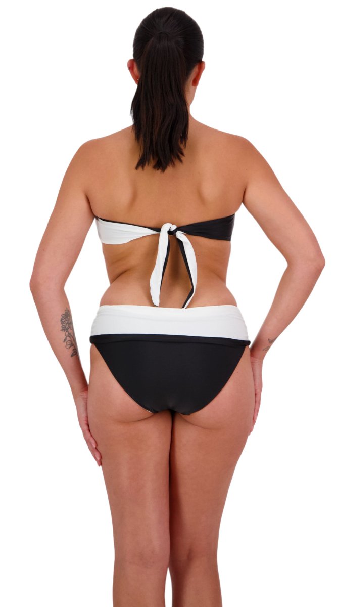 Reversible Twist Bandeau & Ruched Front Pant (Black/White) - Bare Essentials
