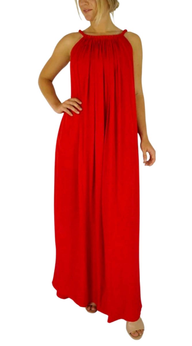 SOLD OUT - Long Delta Dress (Red) - Bare Essentials