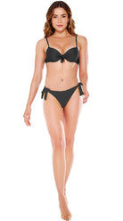 Top Liso Underwired & Wide Tie Tanga Moderate (Black) - Bare Essentials