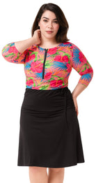 Tropical Hibiscus Sleeved Swimsuits - Bare Essentials