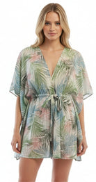 Tropical Leaf Print Beach Cover - Up - Bare Essentials