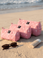 Turathi Quilted Cotton Pouch Set (Pink) - Bare Essentials