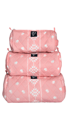 Turathi Quilted Cotton Pouch Set (Pink) - Bare Essentials