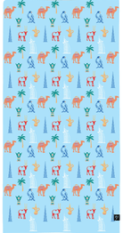 UAE Icons Kids Baby Blue Bamboo Beach Towel - Bare Essentials