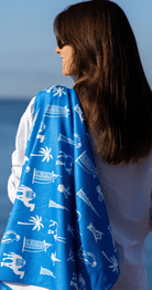 UAE Icons Kids Blue Bamboo Beach Towel - Bare Essentials