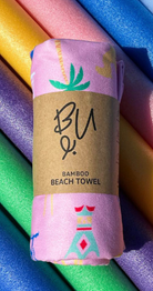 UAE Icons Kids Pink Bamboo Beach Towel - Bare Essentials
