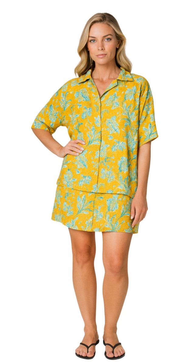 Yellow Floral Two - Piece Resort Set - Bare Essentials