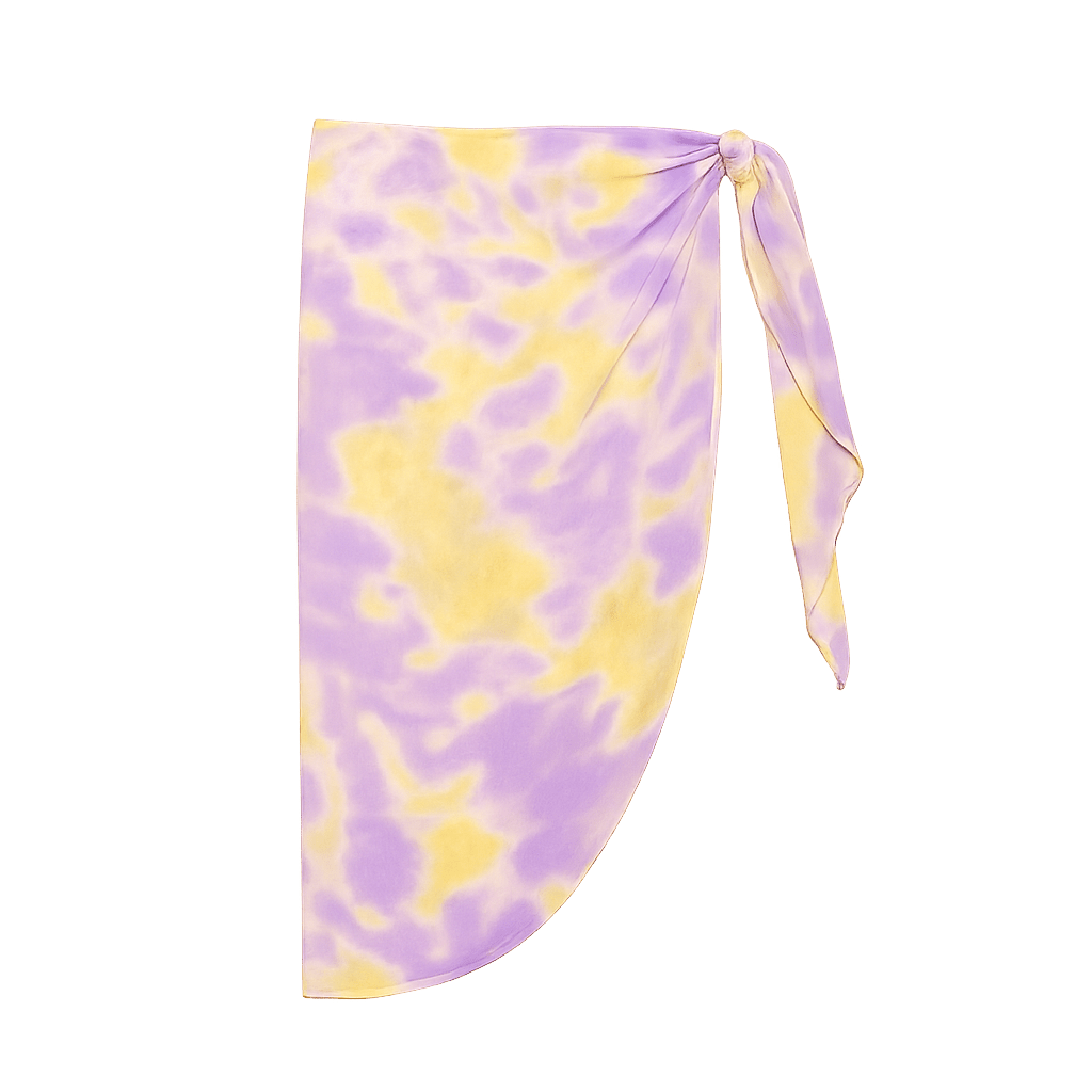 Yellow & Purple Tie Dye Sarong - Bare Essentials