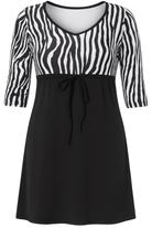 Zebra A-line swim dress modest plus size swimwear Dubai Bare Essentials