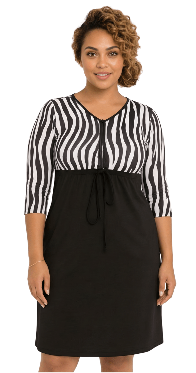 Zebra A - Line Swim Dress - Bare Essentials