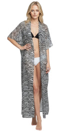 Zebra Print Maxi Kaftan Cover - Up - Bare Essentials