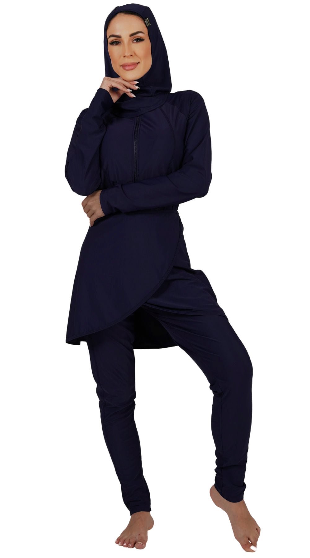 3-Piece Overall Burkini Set (Black) - Bare Essentials