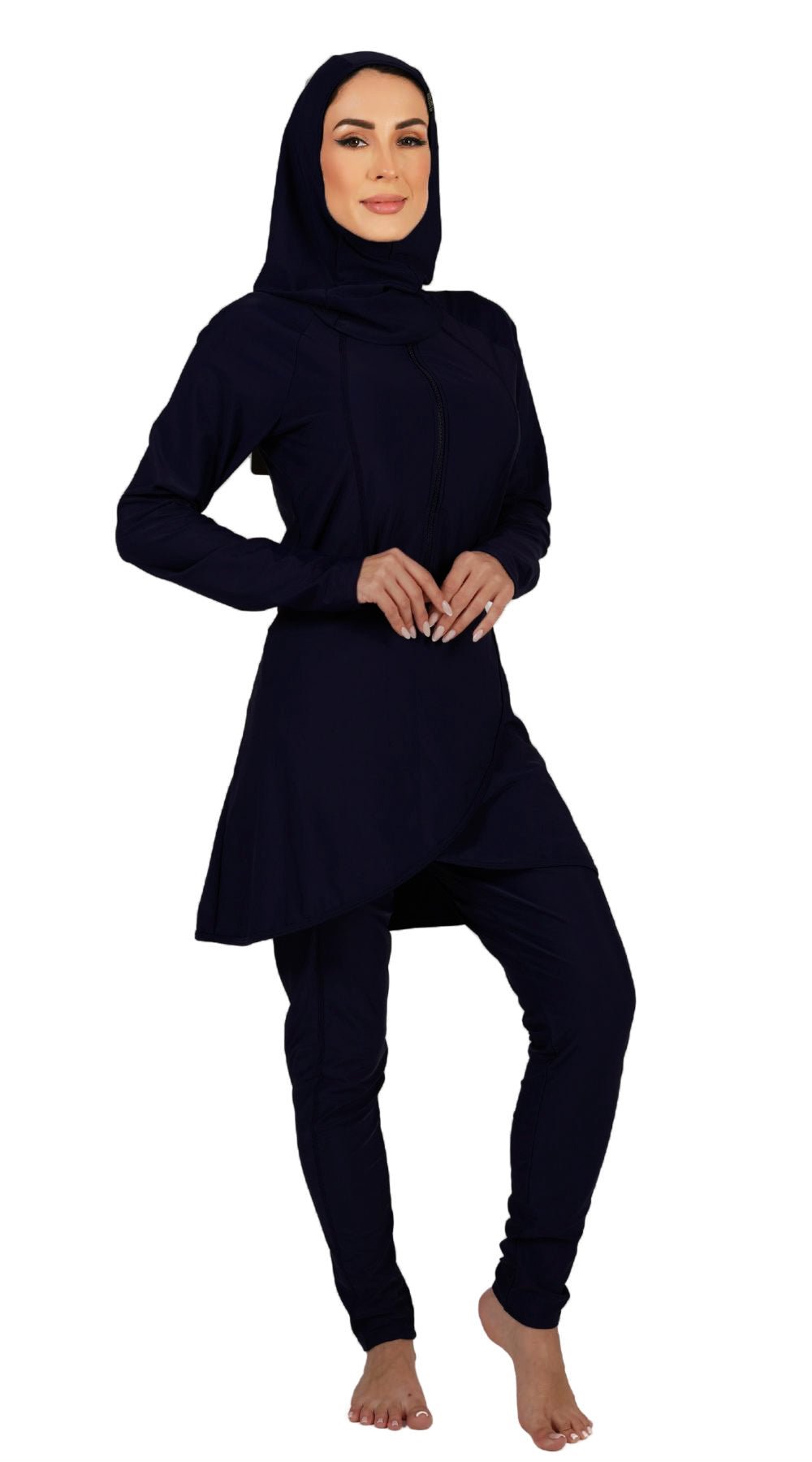 3-Piece Overall Burkini Set (Black) - Bare Essentials