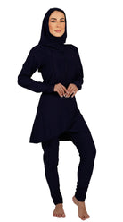 3-Piece Overall Burkini Set (Black) - Bare Essentials