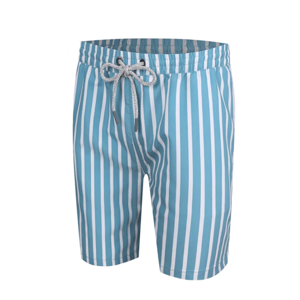 Aqua Stripe Men's Boardshorts - Bare Essentials