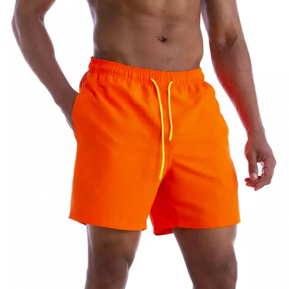 Beau Men's Drawstring Board Shorts ( Neon Orange) - Bare Essentials