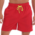 Beau Men's Drawstring Board Shorts (Red) - Bare Essentials