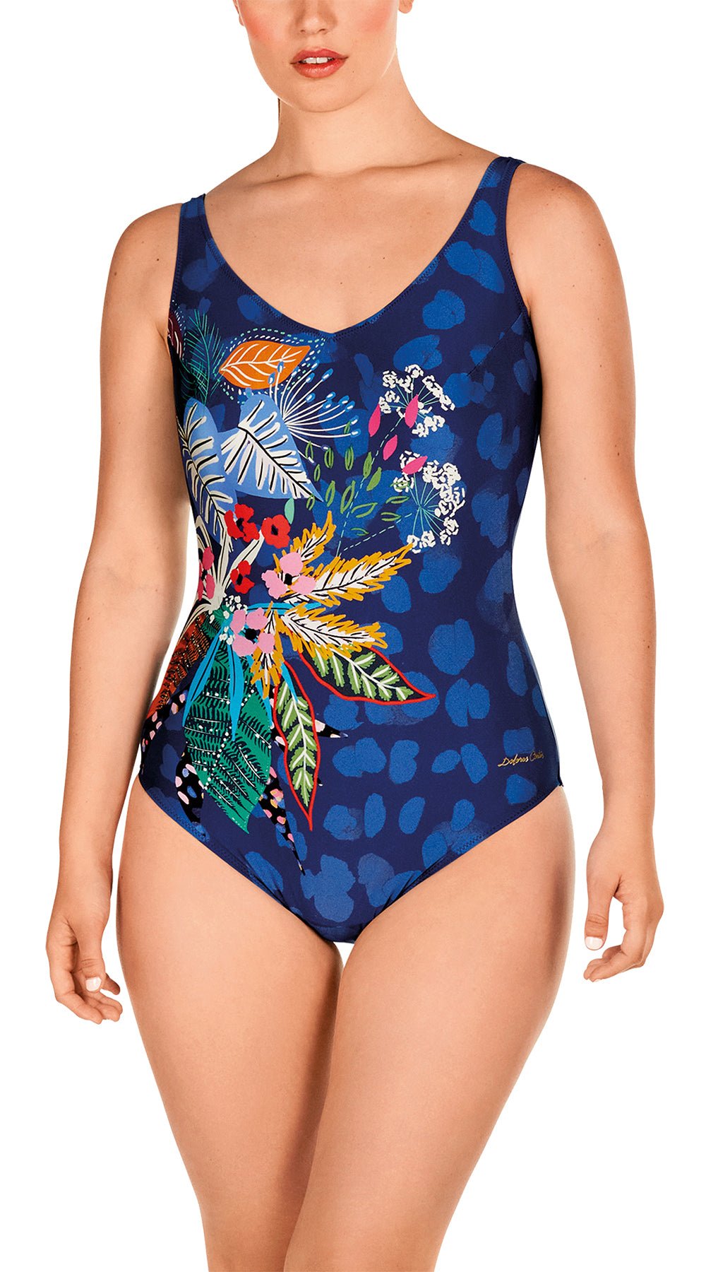 Blue Floral Shape Swimsuits - Bare Essentials