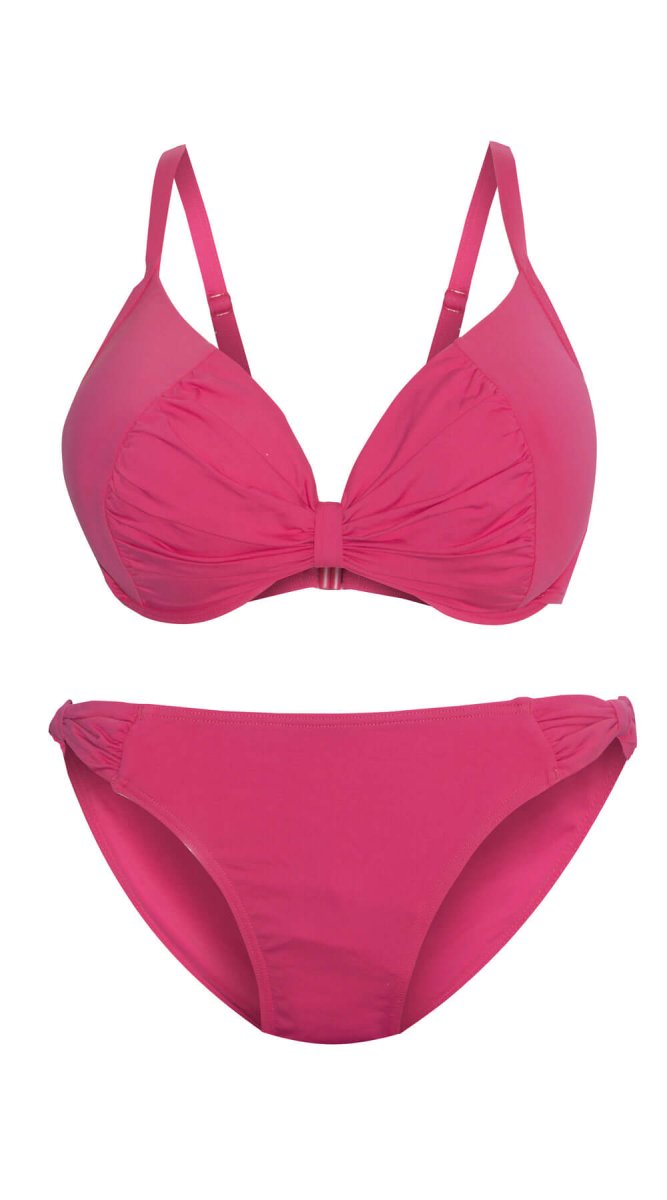 Bow Dual Cup U/W Top ( D/DD & E/F) & Bow Side Hipster (Pink) - Bare Essentials