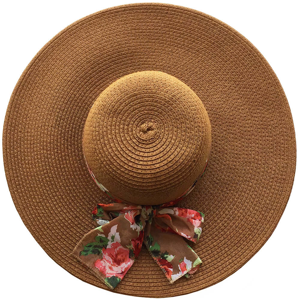 Brown Floral Hat - Bare Essentials