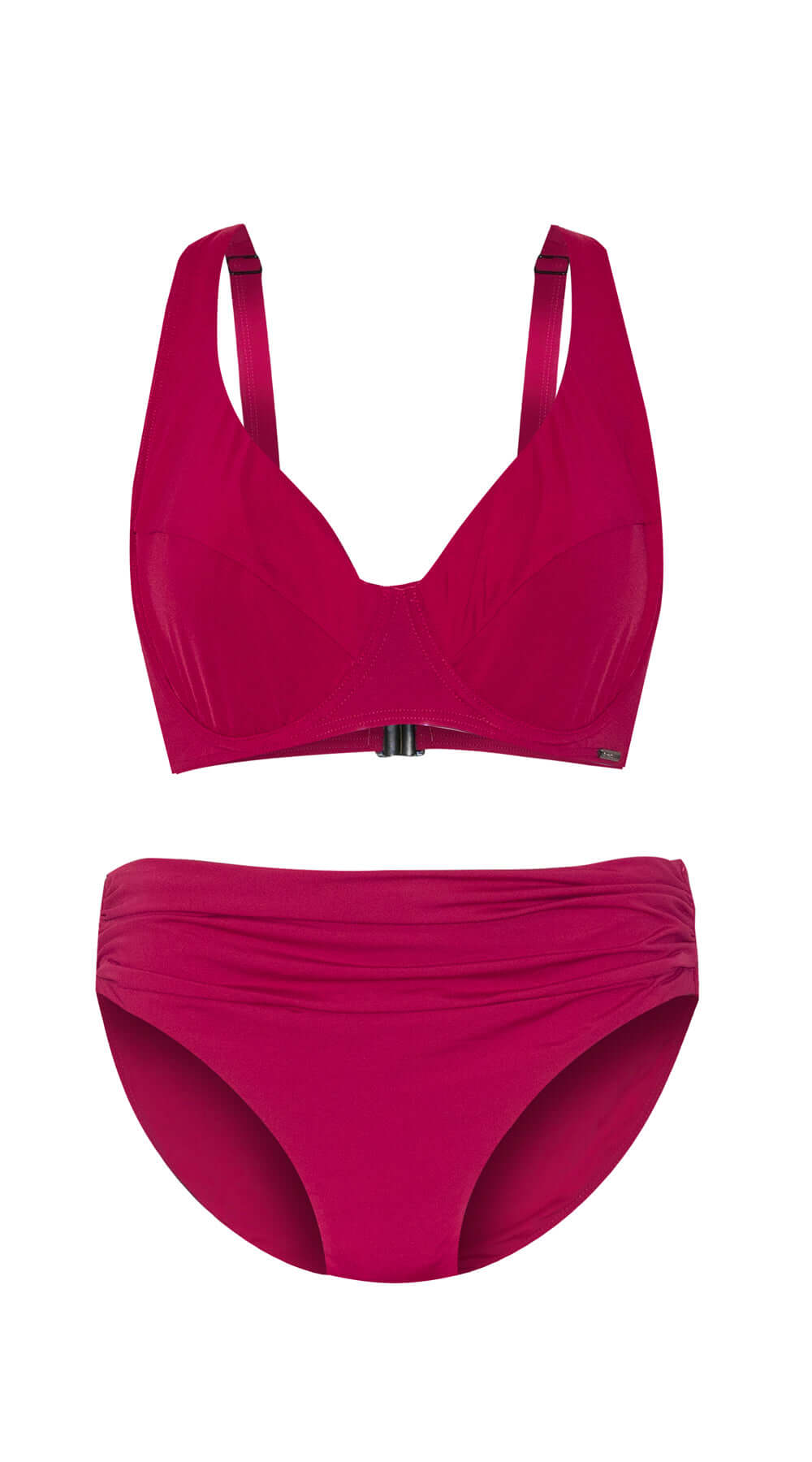 Contours Longline Top (F/G) & Ruched Front Pant (Fuchsia) - Bare Essentials