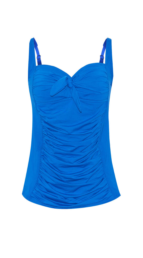 Contours Twist Tankini & Mid-Rise Tummy Control Pant (Blue) - Bare Essentials