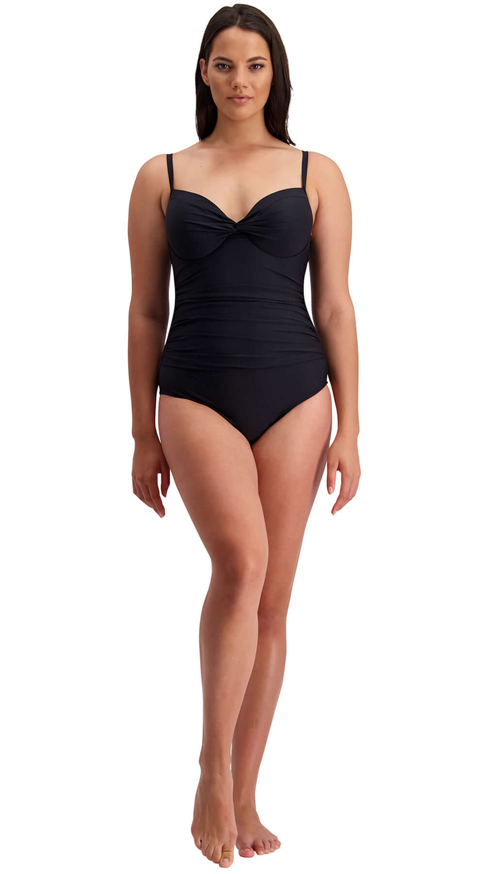 Contours U/W Cross Front Suit - D, DD, E, F cup (Black) - Bare Essentials