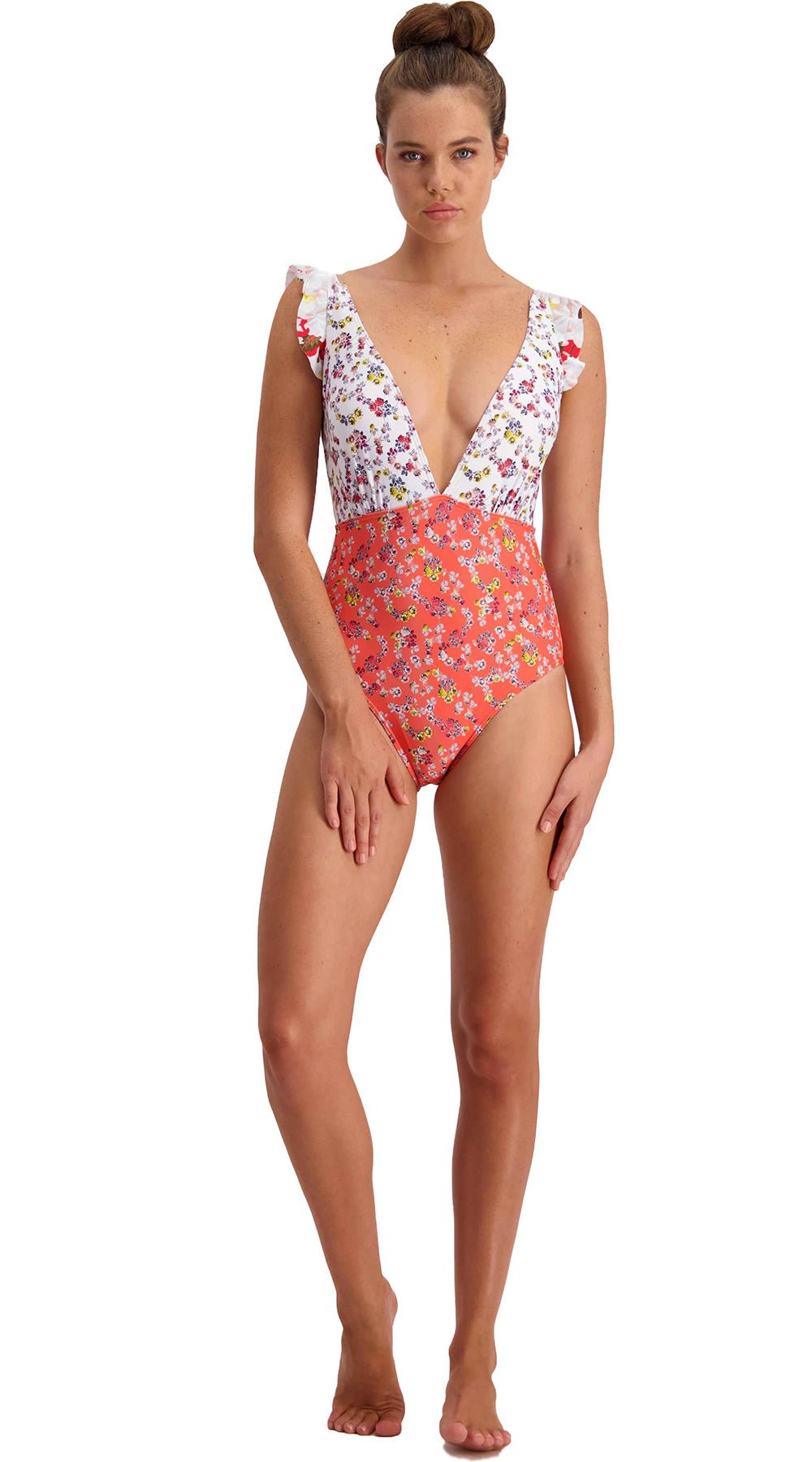 Country Weekend Deep V Ruffles Suit - Bare Essentials